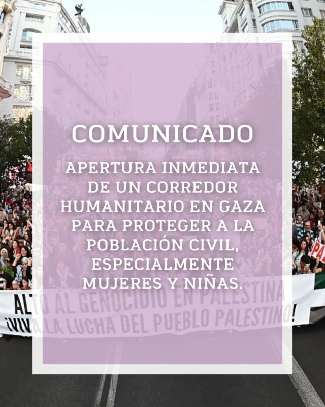 📣Los informes de las Naciones Unidas y diversas agencias humanitarias indican que mujeres y niños/as constituyen la gran mayoría de los fallecimientos en el conflicto. Se ha llegado a reportar que, en ciertos periodos, casi el 70% de las muertes en Gaza correspondían a mujeres y menores de edad.
Desde AMJE hacemos un llamamiento enérgico a todas las partes en conflicto y a la comunidad internacional para el alto el fuego humanitario inmediato, la apertura del corredor humanitario, la protección especializada y el respeto al derecho internacional.🇵🇸⚖️
Lee el comunicado completo en nuestra web 👉 https://www.mujeresjuezas.es/2025/10/07/apertura-inmediata-de-un-corredor-humanitario-en-gaza-para-proteger-a-la-poblacion-civil-especialmente-mujeres-y-ninas/
#AMJE #mujeresjuezas #derechoshumanos #Palestina #justiciainternacional #Gaza #stopgenocidio #derechointernacional